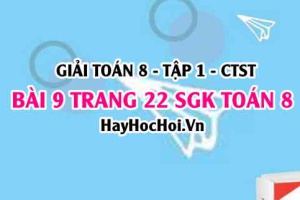 Giải bài 9 trang 22 Toán 8 Tập 1 SGK Chân trời sáng tạo